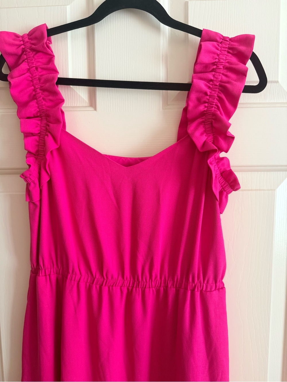 Kensie Hot Pink Ruffle Strap Casual Dress - Picture 3 of 7